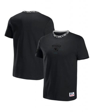 Men's NFL X Staple Black Philadelphia Eagles Embroidered Fundementals Globe Short Sleeve T-shirt $22.79 T-Shirts