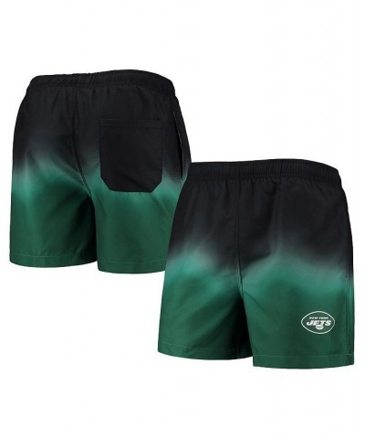 Men's Black, Green New York Jets Dip-Dye Swim Shorts $22.36 Swimsuits