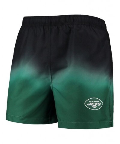 Men's Black, Green New York Jets Dip-Dye Swim Shorts $22.36 Swimsuits