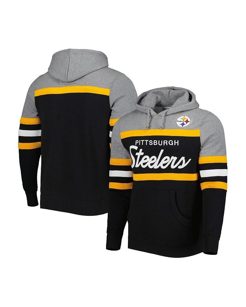 Men's Black and Heathered Gray Pittsburgh Steelers Head Coach Pullover Hoodie $44.40 Sweatshirt