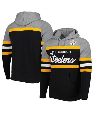 Men's Black and Heathered Gray Pittsburgh Steelers Head Coach Pullover Hoodie $44.40 Sweatshirt