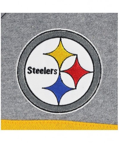 Men's Black and Heathered Gray Pittsburgh Steelers Head Coach Pullover Hoodie $44.40 Sweatshirt