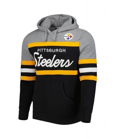 Men's Black and Heathered Gray Pittsburgh Steelers Head Coach Pullover Hoodie $44.40 Sweatshirt