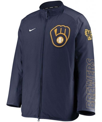 Men's Navy Milwaukee Brewers Authentic Collection Dugout Full-Zip Jacket $88.20 Jackets