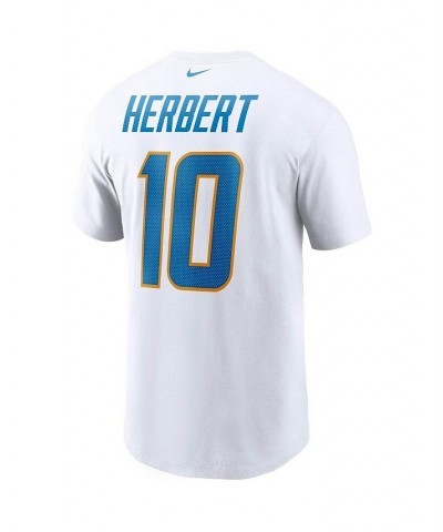 Men's Justin Herbert White Los Angeles Chargers Name and Number T-shirt $27.49 T-Shirts