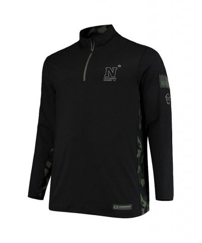 Men's Black Navy Midshipmen OHT Military-Inspired Appreciation Big and Tall Quarter-Zip Jacket $26.10 Jackets