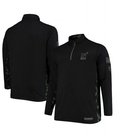 Men's Black Navy Midshipmen OHT Military-Inspired Appreciation Big and Tall Quarter-Zip Jacket $26.10 Jackets