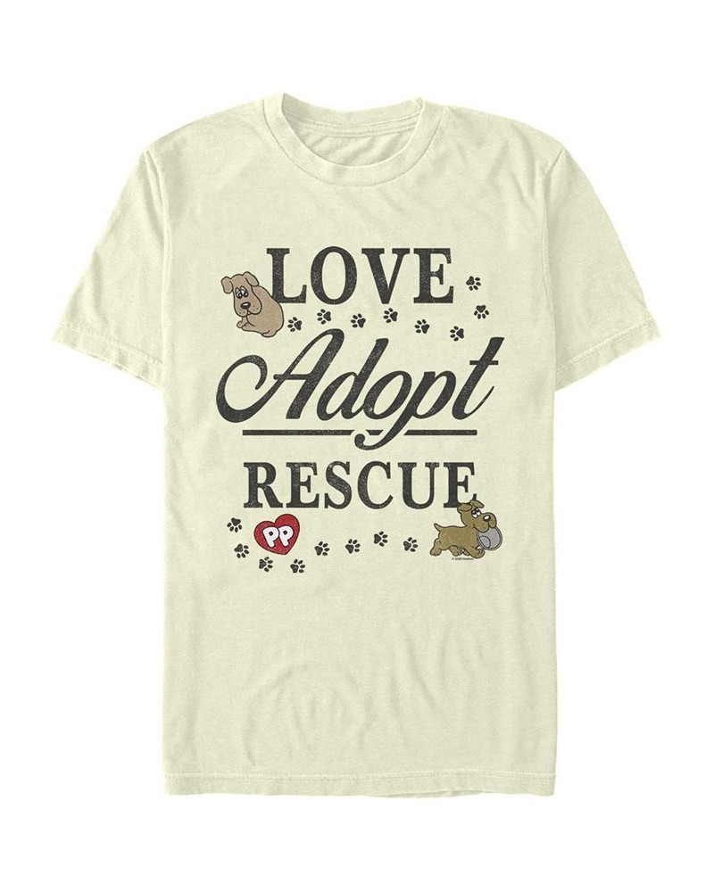 Men's Love Adopt Rescue Short Sleeve Crew T-shirt Tan/Beige $15.75 T-Shirts