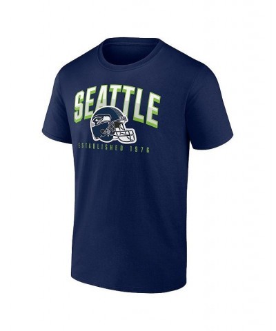 Men's Branded College Navy, White Seattle Seahawks Long and Short Sleeve Two-Pack T-shirt $35.99 T-Shirts