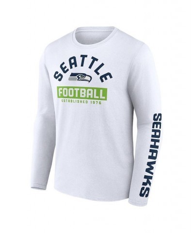 Men's Branded College Navy, White Seattle Seahawks Long and Short Sleeve Two-Pack T-shirt $35.99 T-Shirts