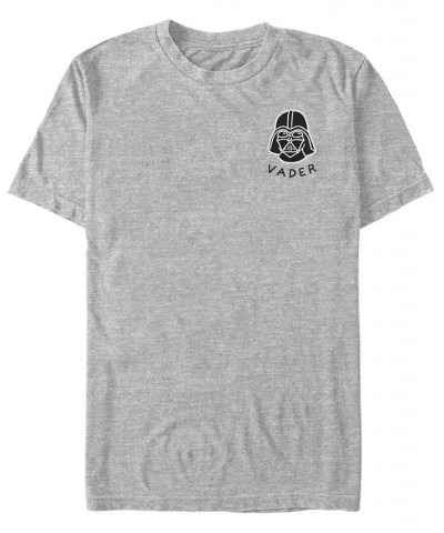 Star Wars Men's Darth Vader Small Helmet Patch Short Sleeve T-Shirt Gray $14.00 T-Shirts