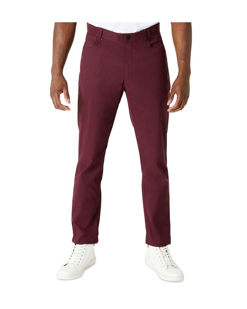 Men's Slim-Fit 5-Pocket Tech Pants Red $32.33 Pants