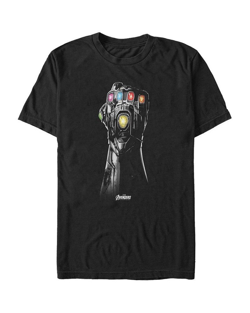 Marvel Men's Avengers Endgame Grayscale Gauntlet, Short Sleeve T-shirt Black $16.10 T-Shirts