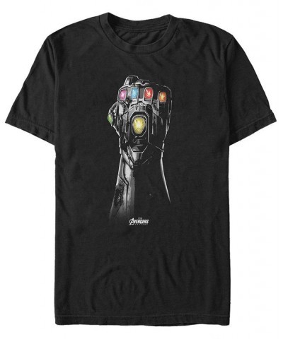 Marvel Men's Avengers Endgame Grayscale Gauntlet, Short Sleeve T-shirt Black $16.10 T-Shirts