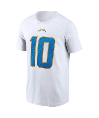 Men's Justin Herbert White Los Angeles Chargers Name and Number T-shirt $27.49 T-Shirts