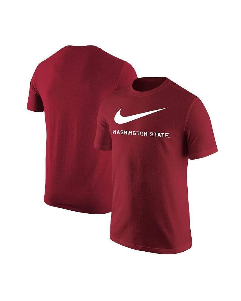 Men's Crimson Washington State Cougars Big Swoosh T-shirt $26.99 T-Shirts