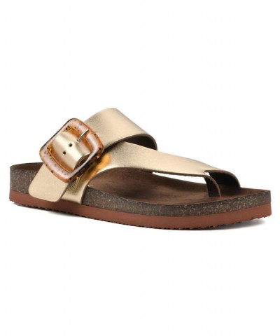 Harley Women's Footbed Sandals Yellow $28.98 Shoes