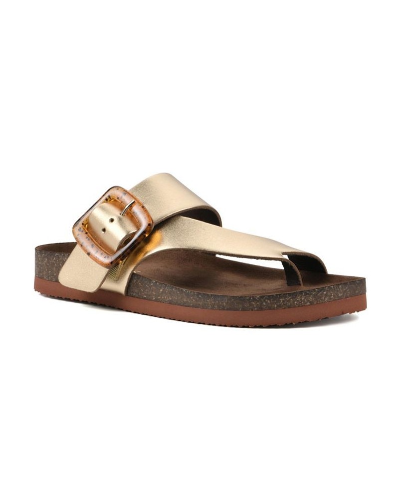 Harley Women's Footbed Sandals Yellow $28.98 Shoes