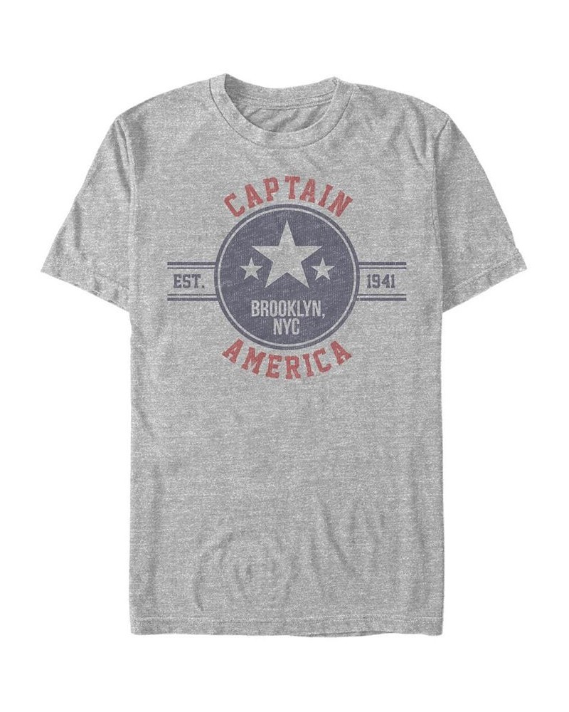 Men's Brooklyn Star Short Sleeve Crew T-shirt Gray $14.00 T-Shirts