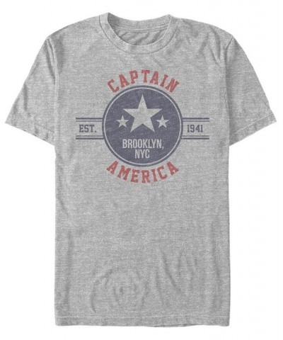 Men's Brooklyn Star Short Sleeve Crew T-shirt Gray $14.00 T-Shirts