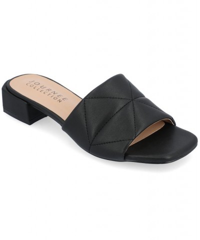 Women's Elidia Quilted Sandal Black $45.00 Shoes