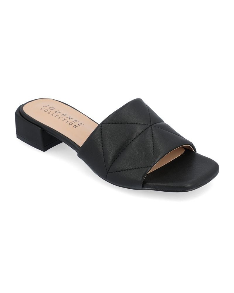 Women's Elidia Quilted Sandal Black $45.00 Shoes