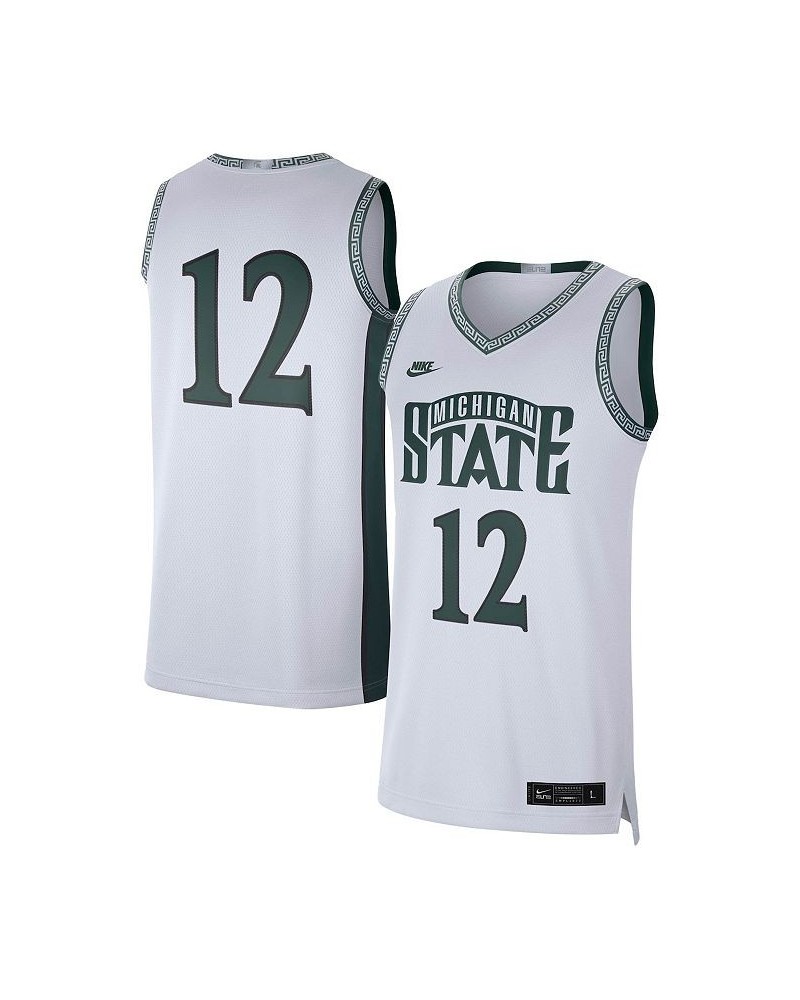 Men's 12 White Michigan State Spartans Limited Retro Basketball Jersey $45.60 Jersey