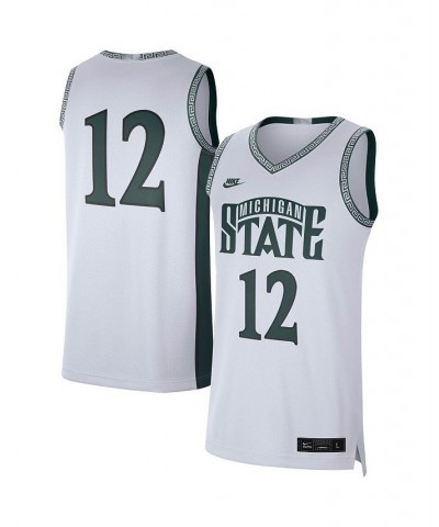 Men's 12 White Michigan State Spartans Limited Retro Basketball Jersey $45.60 Jersey