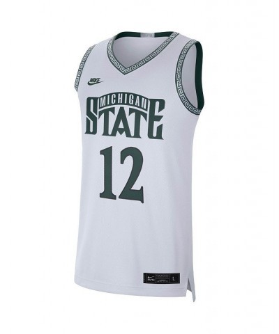 Men's 12 White Michigan State Spartans Limited Retro Basketball Jersey $45.60 Jersey