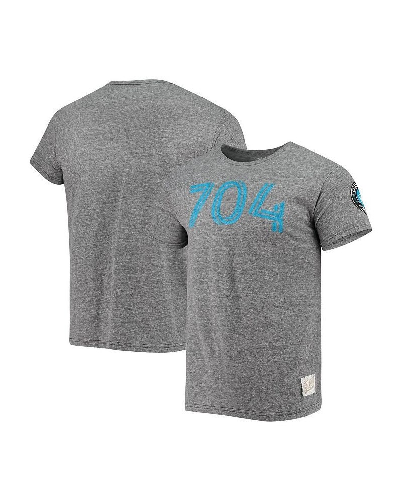 Men's Heathered Gray Charlotte FC Area Code Tri-Blend T-shirt $22.94 T-Shirts