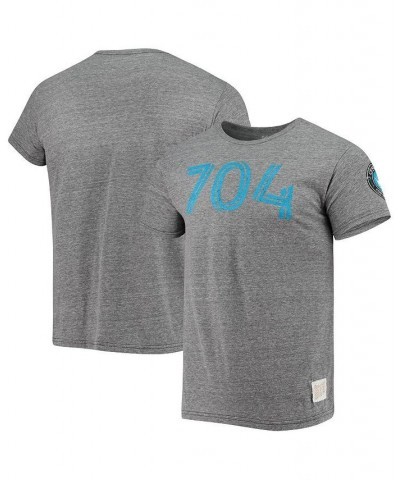 Men's Heathered Gray Charlotte FC Area Code Tri-Blend T-shirt $22.94 T-Shirts