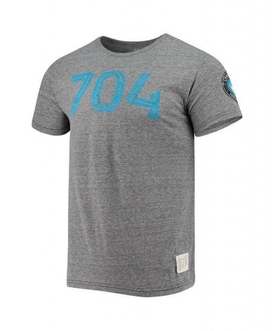 Men's Heathered Gray Charlotte FC Area Code Tri-Blend T-shirt $22.94 T-Shirts