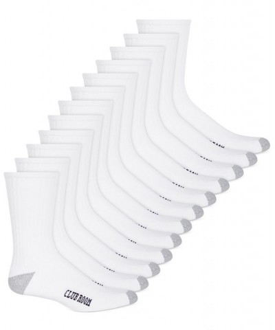 Men's Solid Crew Socks - 12-Pack White $10.37 Socks