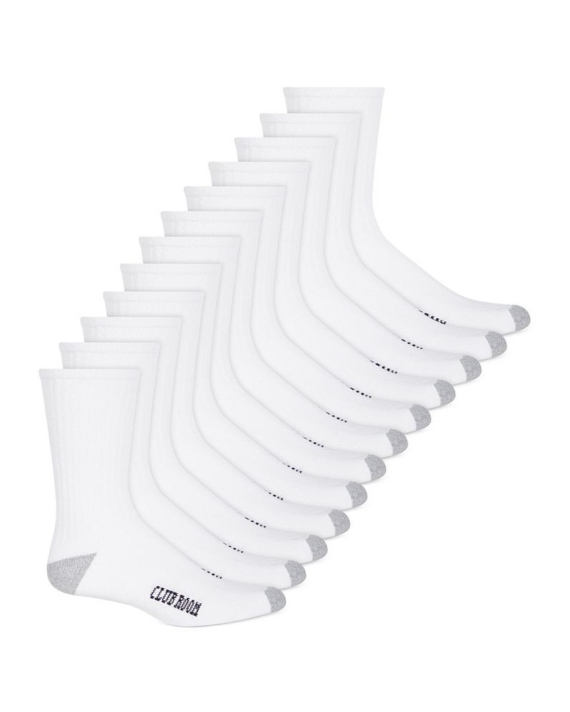 Men's Solid Crew Socks - 12-Pack White $10.37 Socks