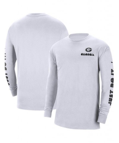 Men's White Georgia Bulldogs Heritage Max 90 Long Sleeve T-shirt $25.19 T-Shirts