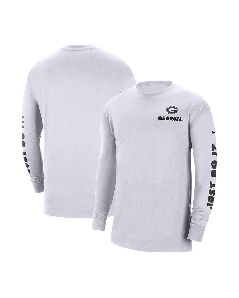 Men's White Georgia Bulldogs Heritage Max 90 Long Sleeve T-shirt $25.19 T-Shirts