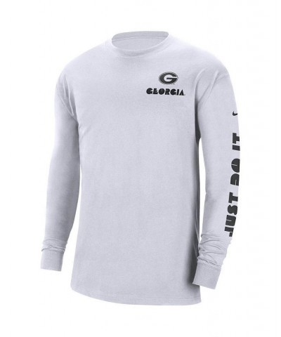 Men's White Georgia Bulldogs Heritage Max 90 Long Sleeve T-shirt $25.19 T-Shirts