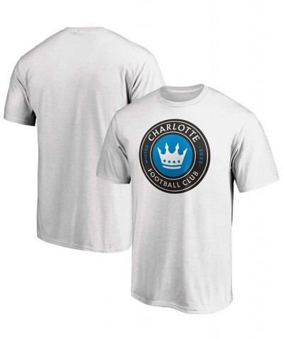 Men's White Charlotte FC Primary Logo Team T-shirt $17.04 T-Shirts