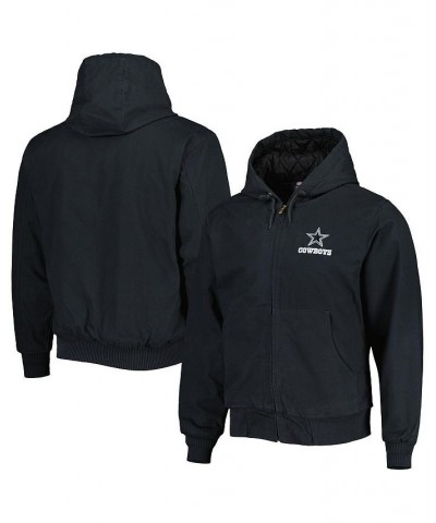 Men's Charcoal Dallas Cowboys Big and Tall Dakota Canvas Hoodie Full-Zip Jacket $63.80 Jackets