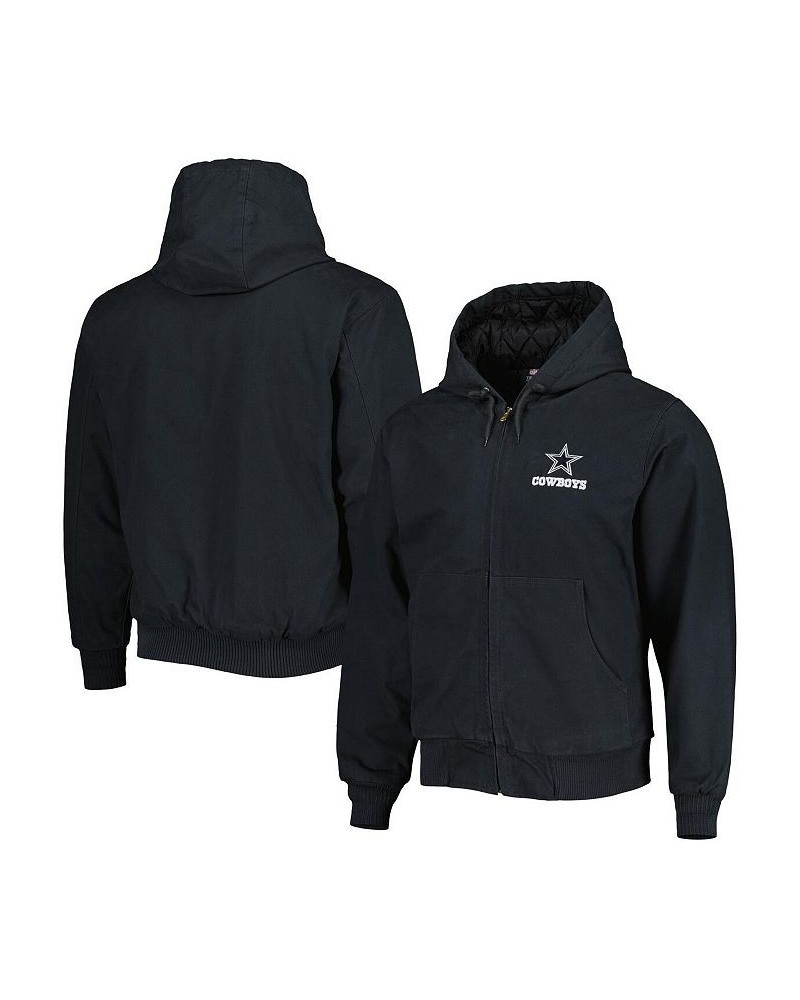 Men's Charcoal Dallas Cowboys Big and Tall Dakota Canvas Hoodie Full-Zip Jacket $63.80 Jackets