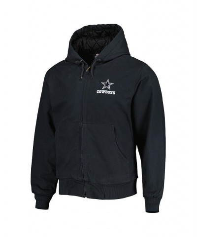 Men's Charcoal Dallas Cowboys Big and Tall Dakota Canvas Hoodie Full-Zip Jacket $63.80 Jackets