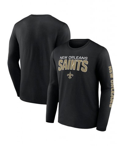 Men's Branded Black New Orleans Saints Wordmark Go the Distance Long Sleeve T-shirt $22.08 T-Shirts