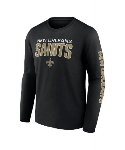 Men's Branded Black New Orleans Saints Wordmark Go the Distance Long Sleeve T-shirt $22.08 T-Shirts