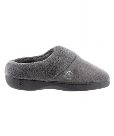 Women's Micro Terry Sport Hoodback Slippers Gray $11.44 Shoes