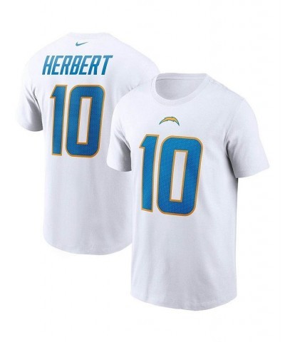 Men's Justin Herbert White Los Angeles Chargers Name and Number T-shirt $27.49 T-Shirts