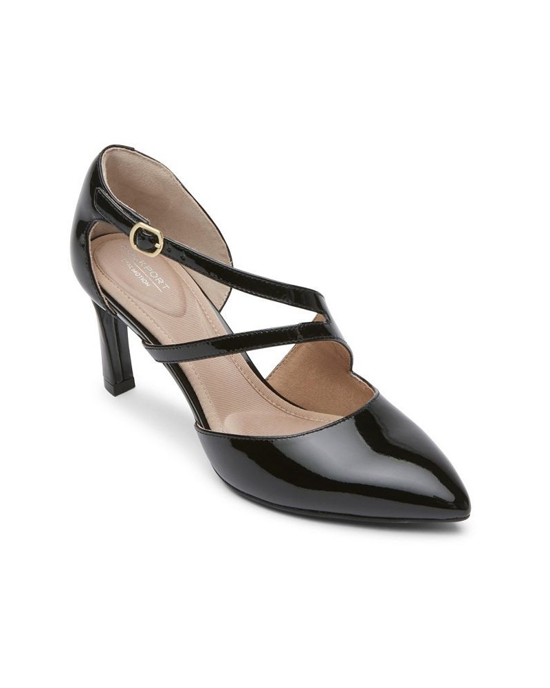 Women's Total Motion Sheehan Asymmetric Structural Heel Pump Black $64.40 Shoes