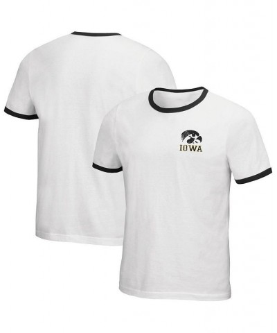 Men's White Iowa Hawkeyes Left Chest Ringer T-shirt $18.00 T-Shirts