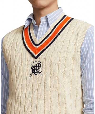 Men's Crest Cotton Cricket Vest White $108.36 Sweaters