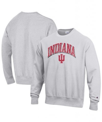 Men's Gray Indiana Hoosiers Arch Over Logo Reverse Weave Pullover Sweatshirt $34.85 Sweatshirt