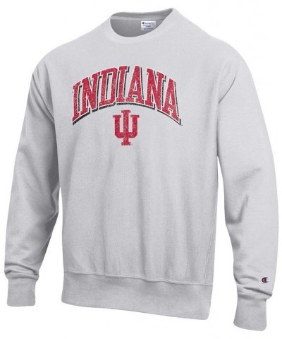 Men's Gray Indiana Hoosiers Arch Over Logo Reverse Weave Pullover Sweatshirt $34.85 Sweatshirt